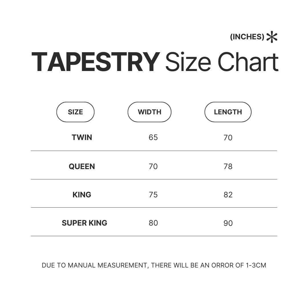 Tapestry Size Chart - Goonzquad Shop