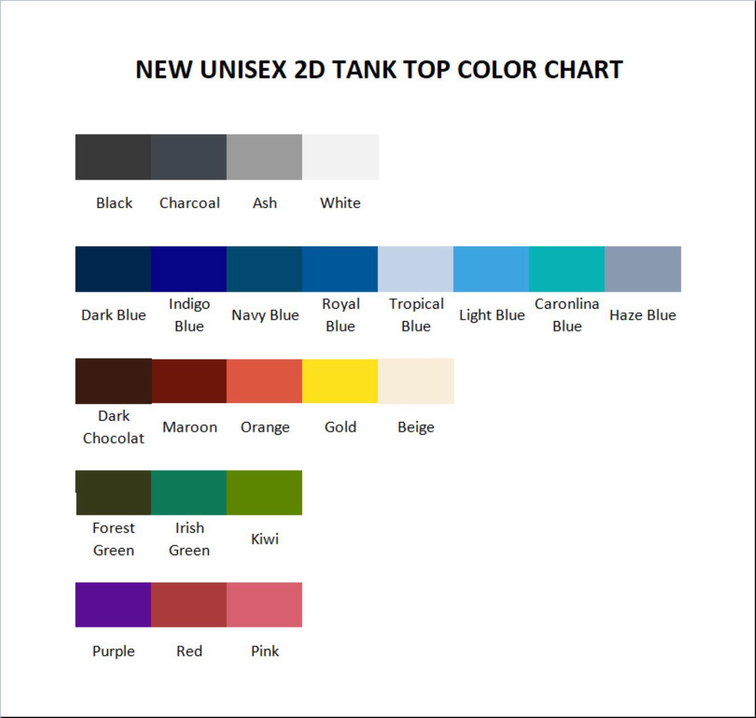 tank top color chart - Goonzquad Shop