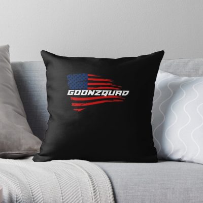 Teellc Goonzquad Merch Merchadise Apparel Clothing Clothes Simply Built Flag Cool Crewneck For Kids Men Women Black Throw Pillow Official Goonzquad Merch